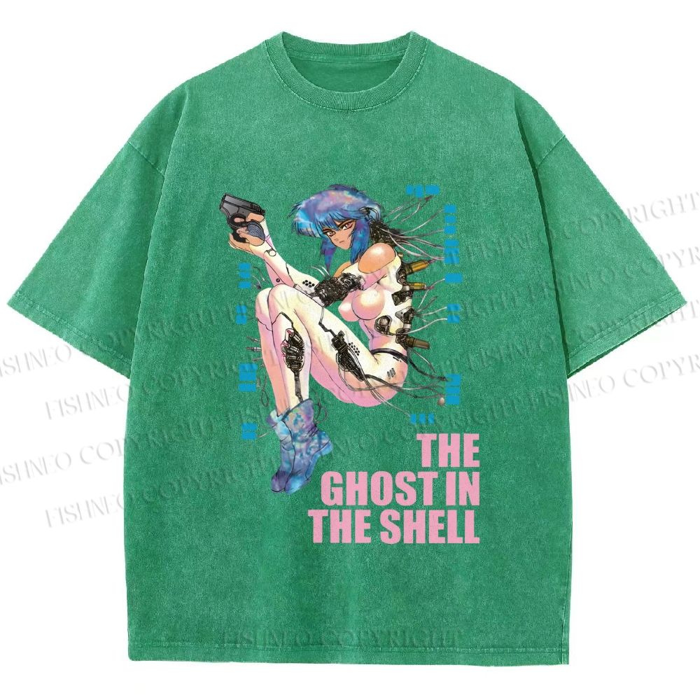 Unisex The Ghost in the Shell Printed Washed Tee