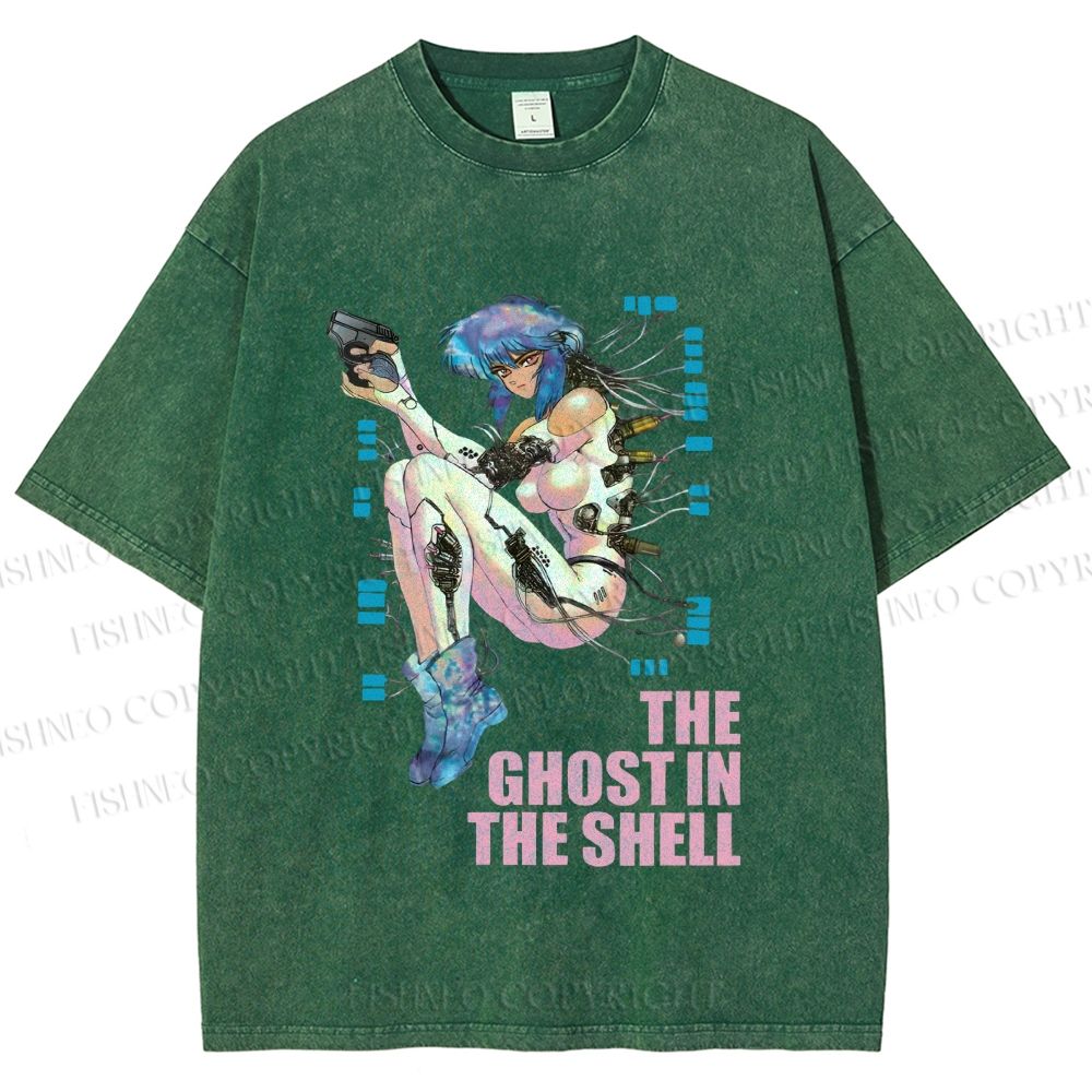 Unisex The Ghost in the Shell Printed Washed Tee