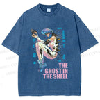 Unisex The Ghost in the Shell Printed Washed Tee