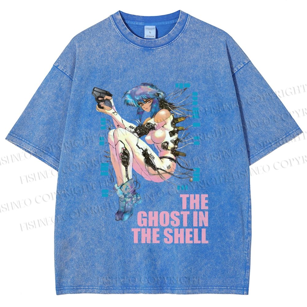 Unisex The Ghost in the Shell Printed Washed Tee