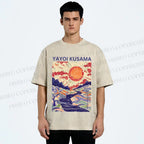 Unisex Yayoi Kusama Creek Printed Washed Tee
