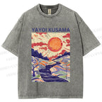 Unisex Yayoi Kusama Creek Printed Washed Tee
