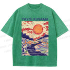 Unisex Yayoi Kusama Creek Printed Washed Tee