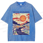 Unisex Yayoi Kusama Creek Printed Washed Tee