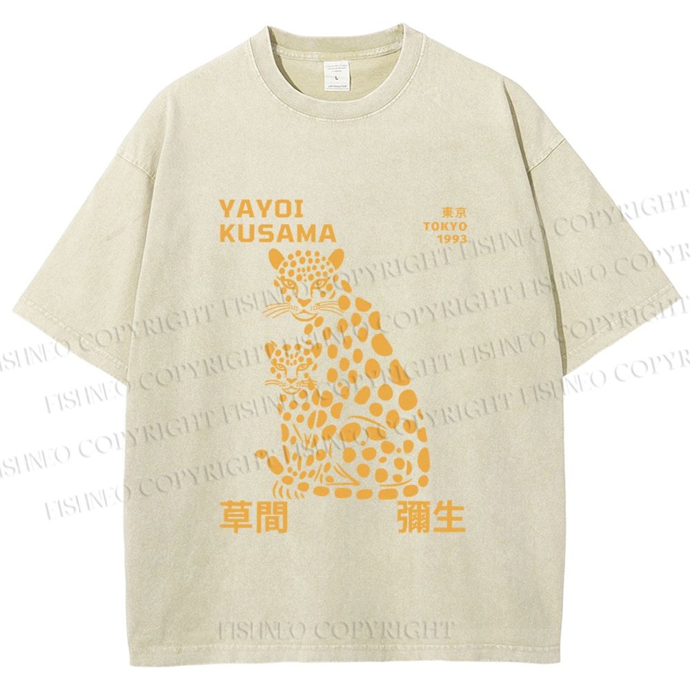 Unisex Yayoi Kusama Panthers Printed Washed Tee