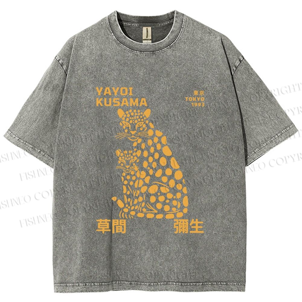Unisex Yayoi Kusama Panthers Printed Washed Tee