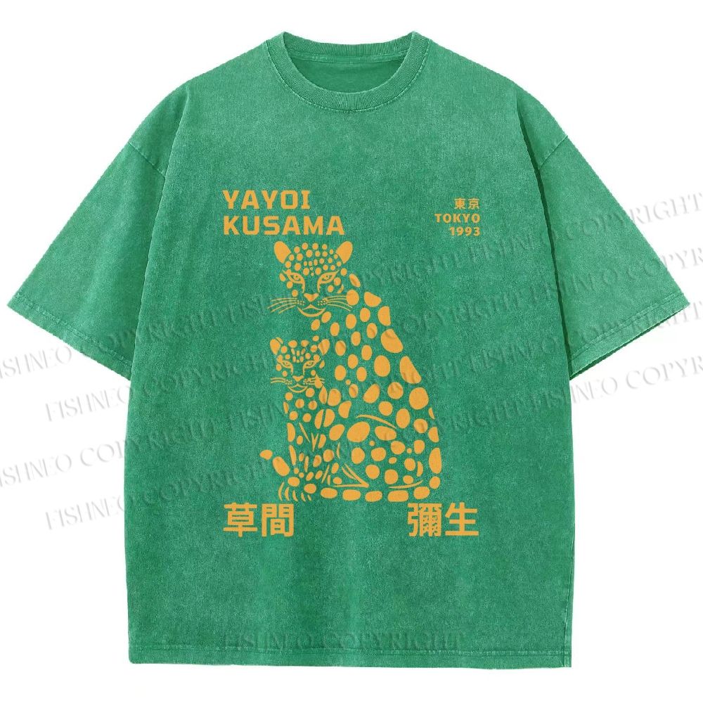 Unisex Yayoi Kusama Panthers Printed Washed Tee