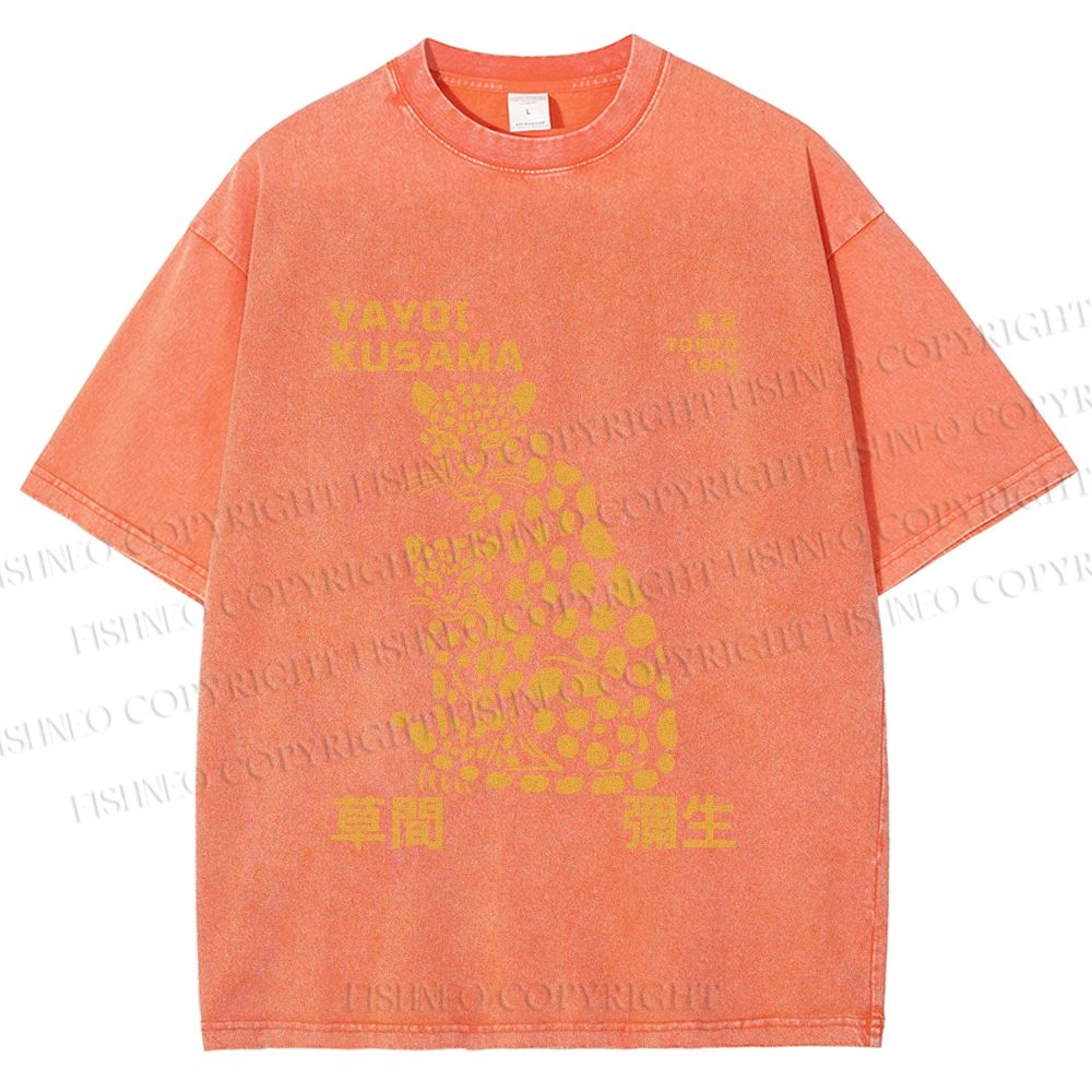 Unisex Yayoi Kusama Panthers Printed Washed Tee