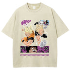 Unisex Dragon Ball Goku Vegeta Printed Washed Tee