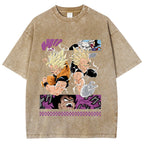 Unisex Dragon Ball Goku Vegeta Printed Washed Tee