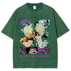 Unisex Dragon Ball Goku Vegeta Printed Washed Tee