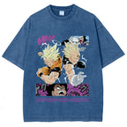 Unisex Dragon Ball Goku Vegeta Printed Washed Tee