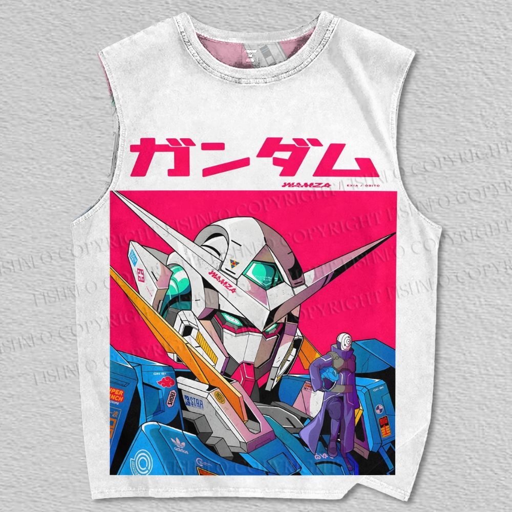 Unisex Gundam Exia Printed Printed Tank Top