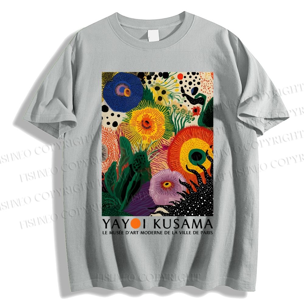 Unisex Classic Cotton Yayoi Kusama Eye Flowers Printed T-shirt