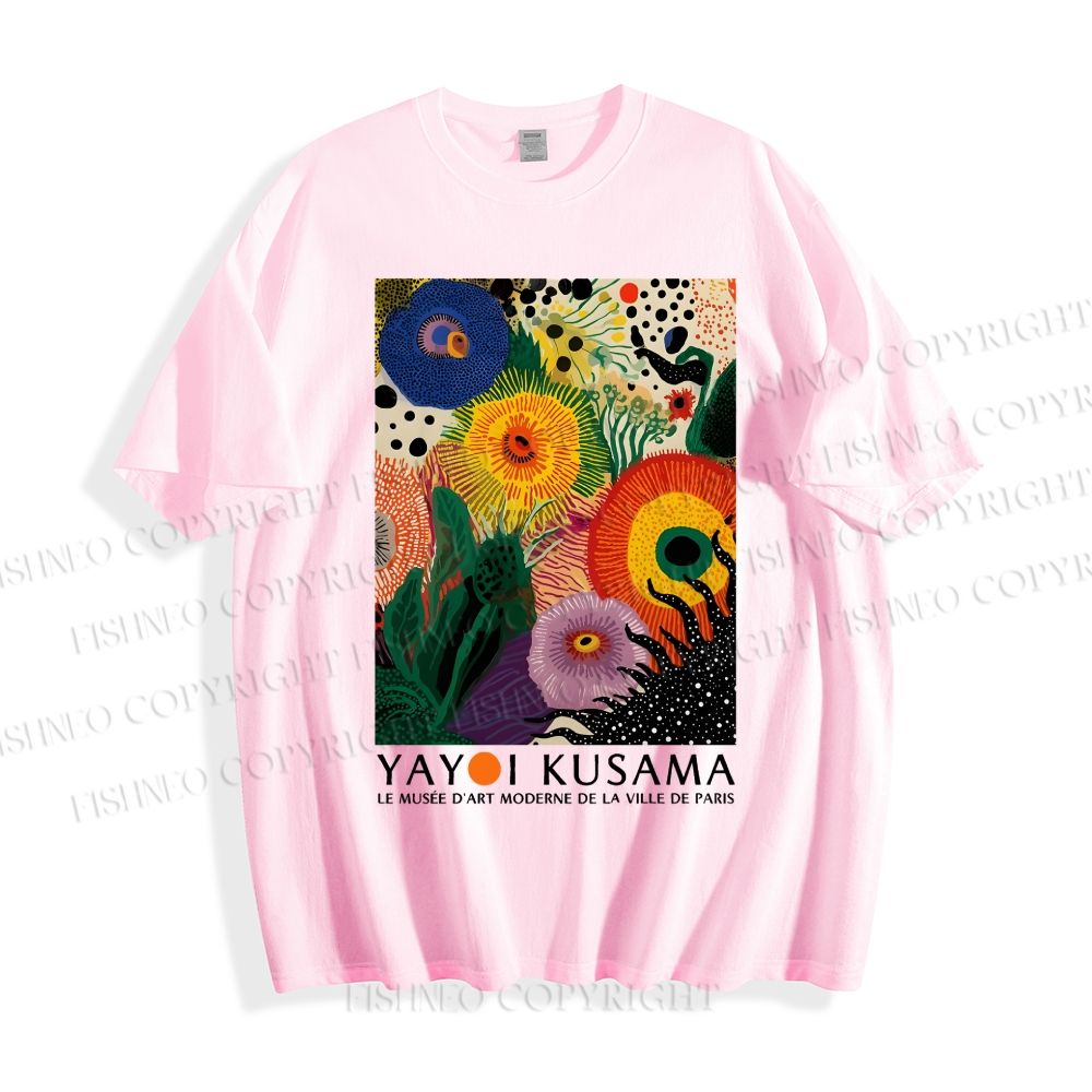 Unisex Classic Cotton Yayoi Kusama Eye Flowers Printed T-shirt