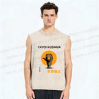 Unisex kusama Tiger Printed Washed Tank Top
