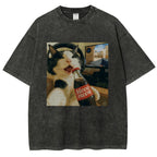 Cat Play Game Meme Washed T-Shirt