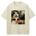 Cat Play Game Meme Washed T-Shirt