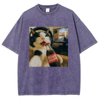 Cat Play Game Meme Washed T-Shirt