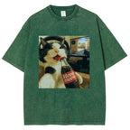 Cat Play Game Meme Washed T-Shirt
