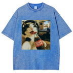 Cat Play Game Meme Washed T-Shirt