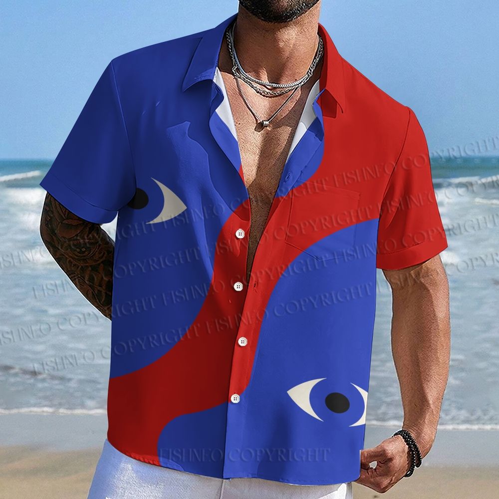 Blue And Red Eyes Hawaiian Shirt