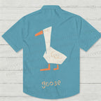 Minimalist Goose Printed Hawaiian Shirt
