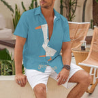 Minimalist Goose Printed Hawaiian Shirt