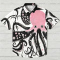 Pink And Black Octopus Hawaiian Shirt