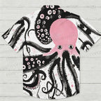 Pink And Black Octopus Hawaiian Shirt