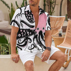 Pink And Black Octopus Hawaiian Shirt
