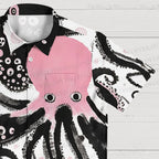 Pink And Black Octopus Hawaiian Shirt