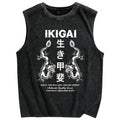 Reason for living  Dragon Vintage Distressed Washed Tank Top