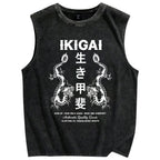 Reason for living  Dragon Vintage Distressed Washed Tank Top