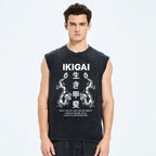 Reason for living  Dragon Vintage Distressed Washed Tank Top