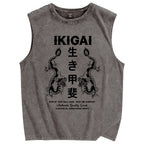 Reason for living  Dragon Vintage Distressed Washed Tank Top