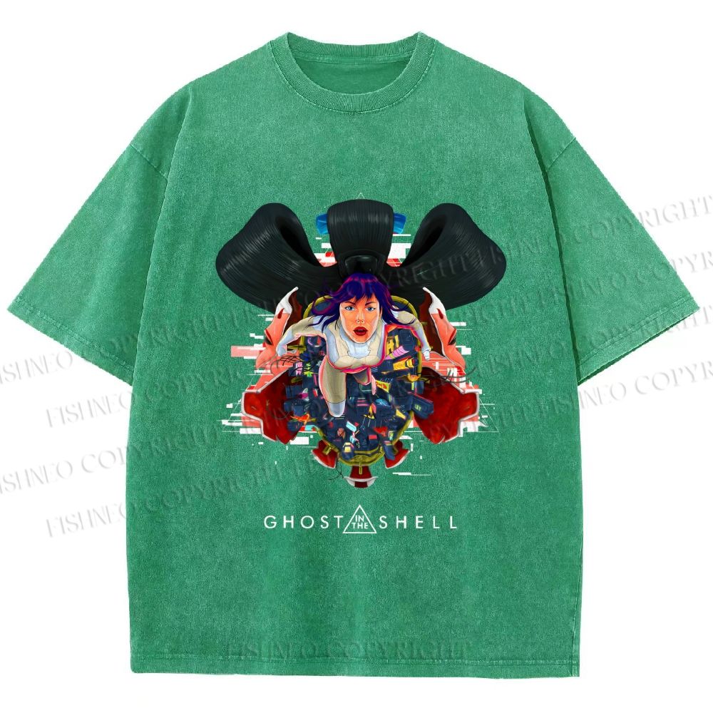 Unisex The Ghost in the Shell Printed Washed Tee