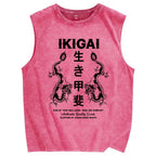 Reason for living  Dragon Vintage Distressed Washed Tank Top