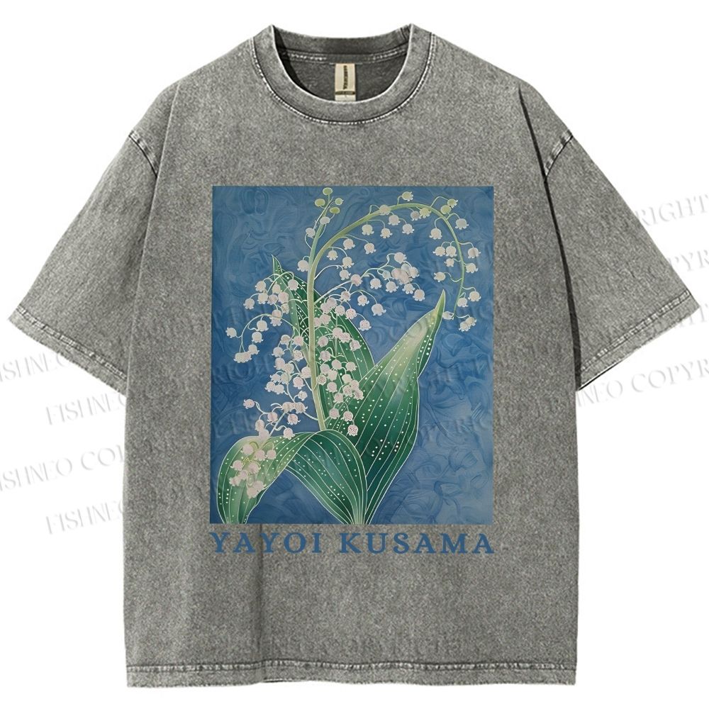Unisex Yayoi Kusama Lily of the Valley Printed Washed Tee