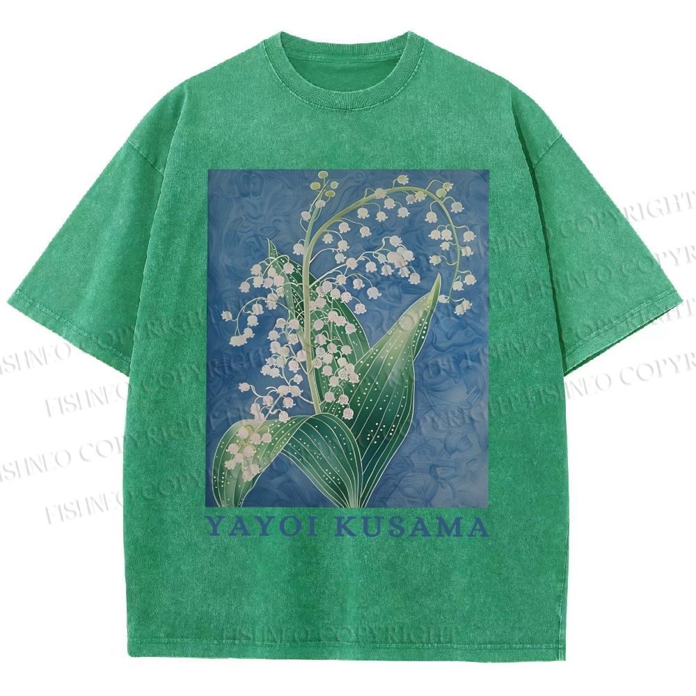 Unisex Yayoi Kusama Lily of the Valley Printed Washed Tee