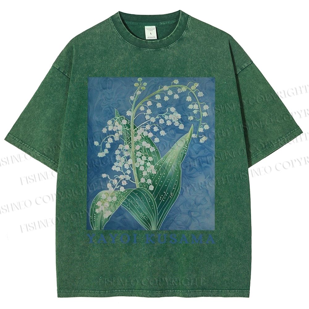 Unisex Yayoi Kusama Lily of the Valley Printed Washed Tee