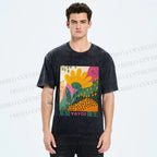Unisex Yayoi Kusama Flowers Printed Washed Tee
