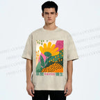 Unisex Yayoi Kusama Flowers Printed Washed Tee