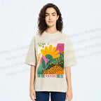 Unisex Yayoi Kusama Flowers Printed Washed Tee