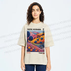 Unisex Yayoi Kusama Psychedelic Forest Printed Washed Tee