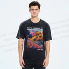 Unisex Yayoi Kusama Psychedelic Forest Printed Washed Tee