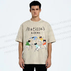 Unisex Matisse's kitties Printed Washed Tee