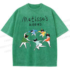 Unisex Matisse's kitties Printed Washed Tee