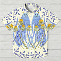 Blue Cheetah And Daisy Hawaiian Shirt