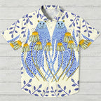 Blue Cheetah And Daisy Hawaiian Shirt